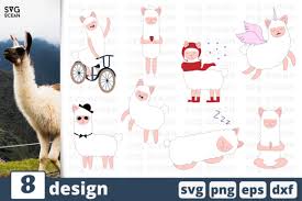 Download 8 Llama Designs Bundle Graphic By Svgocean Creative Fabrica SVG Cut Files