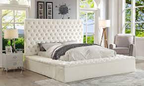 Make the beds ship in two boxes linenlike fabric upholstered platform bed. Bliss White Queen Size Bed Bliss Ruthann Meridian Furniture Single Beds Comfyco Furniture