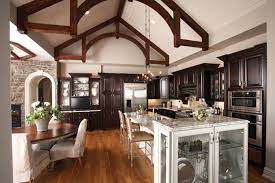 Rustic Beams And High Ceilings In This Kitchen Ranch House Plan 221271 Craftsman House Craftsman Style House Plans Ranch House