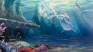 Paint in curved strokes down the canvas. How To Paint Under Water Scenes Water Painting Underwater Painting Surfboard Painting