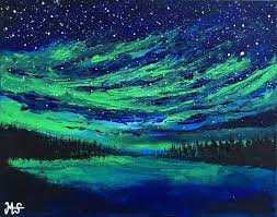 Northern Lights Painting Aurora Borealis Painting Northern Homepainting Home Painting Northern Lights Painting Aurora Borealis Painting Aurora Borealis Art