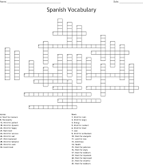 Easy levels for spanish students. Spanish Crossword Puzzle Wordmint