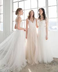 Jenny Yoo Bridal Left To Right Our Isla Bridal Gown Savannah And Emma Eleg Bridal Gown Inspiration Modern Bridal Gowns Wedding Dress Inspiration