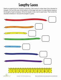 Lengthy Laces Measuring Inches With A Ruler Worksheet Education Com Measurement Worksheets 1st Grade Math Kindergarten Math