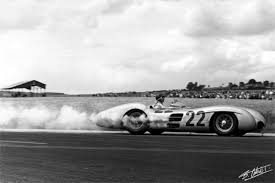 Hans Herrmann On A Mercedes In Reims France 1955 Classic Racing Cars Racing Photos Classic Race Cars