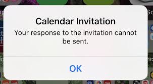 Calendar Invitation Your Response To The Invitation Cannot Be Sent