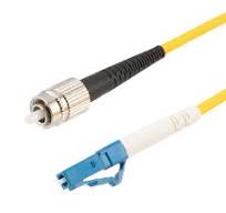Fiber Optic Patch Cable, FC/PC Narrow Key to LC/PC Simplex PM (Polarized  Maintaining), 1550nm, 3.0mm Loose Tube PVC, 1-Meter