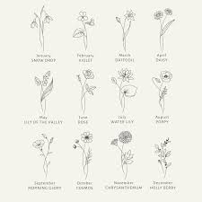 Download Birth Month Flowers Svg Clipart Floral Svg Bundle Botanical Clipart Png Summer Svg Files Hand Drawn Clipart Birth Flower Tattoos Tattoos Birth Flowers