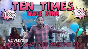 Ten Times Table Song Cover Of Look What You Made Me Do By Taylor Swift Multiplication Songs Math Songs Times Tables