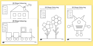 The kids get to practice forming the shape while working their. Free Color By 2d Shapes Teacher Made