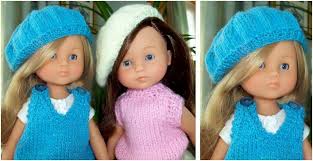 Hats, cardigans, dresses, sweaters, sets of clothes, mini teddybears, home decor for blythe, furnitures for dolls. Les Cheries Doll Knitted Beret Free Knitting Pattern