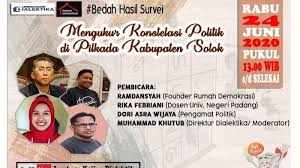 Anda dapat memantau real qount tersebut untuk melihat siapa yang mendapat suara terbanyak setelah proses pencoblosan pada rabu 9 desember 2020. Mengukur Elektabilitas Kandidat Bakal Calon Bupati Solok Tribunnews Com Mobile