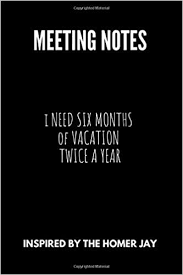 Meeting Notes I Need Six Months Of Vacation Twice A Year Lined Notebook With Funny Meme On The Cover 110 Pages For Coworkers Blank Journal Black Workbook First Denmark