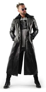 Leather Trench Coat With Fur Collar In Black Jackets Men Fashion Leather Jacket Men Style Leather Trench Coat
