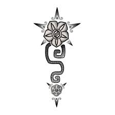 The tattoo appears in a circular motion tatted in solid grey and black ink. Aztec Flower Tattoo Sample Tattooshunt Aztec Tattoo Designs Tattoo Samples Aztec Tribal Tattoos