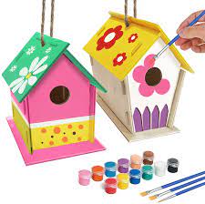 / arts & crafts for kids / craft kits / bird house craft kits. Arts And Crafts For Kids 4 6 Gifts Toys For 3 12 Year Old Boys Girls Birdhouse Paint Kit 2 Pack Bird House Kits For Children To Build Includes Paints Brushes Wood