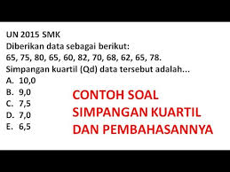 Pembahasan contoh soal median data kelompok posted by edutafsi on pelajaran soal rumus mean data berkelompok wardaya college. Contoh Soal Simpangan Kuartil Dan Pembahasannya Youtube