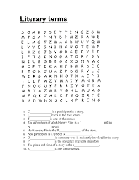 Some of the examples of the clues are taken from the after you teach literary terms and while you are reading the book, you can use this worksheet. Literary Terms