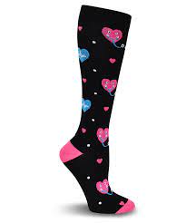 Think Medical Stethoscopes And Hearts Compression Socks Medical Socks Compression Socks Nurse Compression Socks Medical Socks