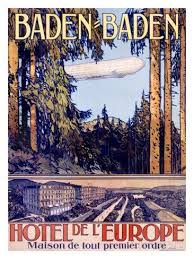 Baden Baden By Airship Hotel Giclee Print Travel Posters Vintage Travel Posters Baden Baden