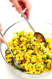 2 plum tomatoes, diced 1 mango, peeled and diced 1 onion, chopped juice of 1 lime 1 avocado, peeled and diced. 5 Ingredient Mango Salsa Recipe Gimme Some Oven