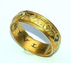 Tudor Era Posy Ring Poesy Or Posy Rings Were Tokens Of Love In England That Were Popular In Medieval Time Ancient Jewelry Historical Jewellery Antique Jewelry