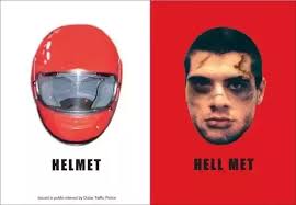 Thank god she was wearing a helmet by edward steed. Helmet Road Safety Helmet Awareness Posters
