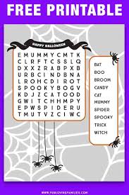 Easy word search puzzles are the perfect starter for your young learners. Halloween Word Search Printables Fun Loving Families