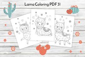 Maybe you would like to learn more about one of these? Llama Coloring Pages Pdf 31 By Lily Shop Thehungryjpeg Com
