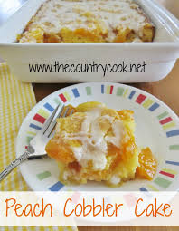 The Country Cook Peach Cobbler Cake Ingredients 1 Box Yellow Cake Mix Divided Use 1 Cup All Purpose Flour Peach Cobbler Cake Dessert Recipes Eat Dessert