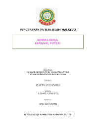 Posted by kumpulan1 at 21:42. Kertas Kerja Karnival Puteri Islam