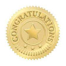 32 Gold Embossed Congratulations Certificate Award Seals Stickers Certificate Of Achievement Certificate Gold