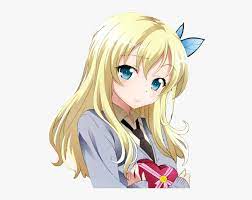 Anime girl with blonde hair and blue eyes