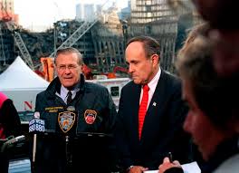 He made $500,000 a year as a partner with the law firm anderson kill olick & oshinsky. File Rumsfeld And Giuliani At Ground Zero Jpg Wikimedia Commons