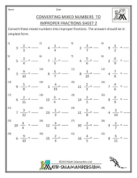 Printable Fraction Worksheets Convert Mixed Numbers To Improper Fractions 2 Gif 790 1 022 Pixels Fractions Worksheets Improper Fractions Fractions