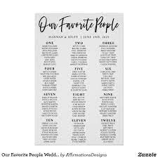 Our Favorite People Wedding Seating Chart Poster Zazzle Com In 2021 Seating Chart Wedding Seating Chart Wedding Diy Wedding Seating