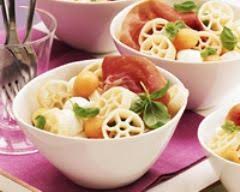 Salade De Pates Au Melon Jambon Et Mozzarella Recette Salade De Pates Recette Salade De Pates Mozzarella