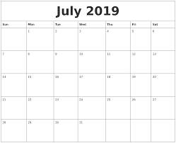 July 2019 Calendar Template July2019 July 2019calendar 2019holidayscalendar June Calendar Printable Monthly Calendar Printable Printable Calendar Pages