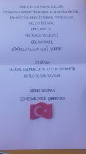 23nisan Yavru Kuslarima Mektup Nisan Sinif Fikirleri Fikirler