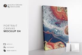 Download Portrait Canvas Ratio 2x3 Mockup 04 In Indoor Advertising Mockups On Yellow Images Creative Store PSD Mockup Templates