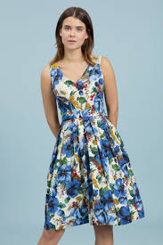 Emily And Fin Emma Dress Blue Blossoming Poppies Emily And Fin Dresses Spring Floral Dress