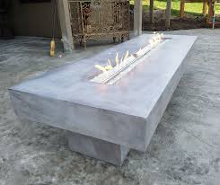 Gray Stained Rectangular Concrete Fire Pit Concrete Fire Pits Fire Pit Furniture Fire Pit Essentials