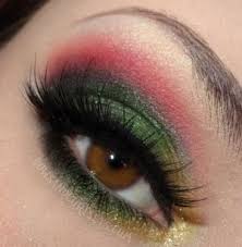 Gold And Red By Song Girl Green Eyeshadow Gold Eye Makeup White Eyeshadow
