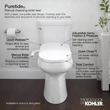 Men, who wish to raise the toilet seat too, can do so by tapping a button on top of the remote control. Kohler Puretide Non Electric Bidet Seat For Elongated Toilets In White K 5724 0 The Home Depot