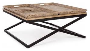 Looking for a good deal on coffee table tray? Bizzotto Tray 0746378 Coffee Table L 90 X 90 With Metal Structure And Wooden Top Vieffetrade