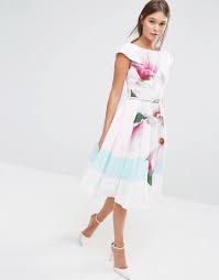 Ted Baker Bromlie Prom Dress In Pink Magnolia Print At Asos Com Dresses Floral Fashion Beautiful Outfits