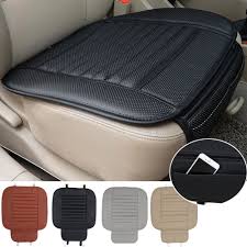 Pu Leather Car Front Seats Cover Bamboo Single Bucket Seat Protector Mat Cushion Araba Koltugu Karavanlar Minder