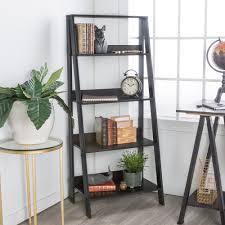 Check spelling or type a new query. Manor Park 4 Shelf Wood Leaning Ladder Bookshelf Black Walmart Com Walmart Com