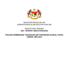 A place for storing liquid, especially a natural or artificial lake providing water for a city…. Kenyataan Tender Kementerian Alam Sekitar Dan Air Facebook