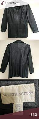 Women S Worthington Genuine Leather Jacket Worthington Genuine Leather Jacket Has A Belt Loop With No Belt Go Leather Jacket Jackets Genuine Leather Jackets